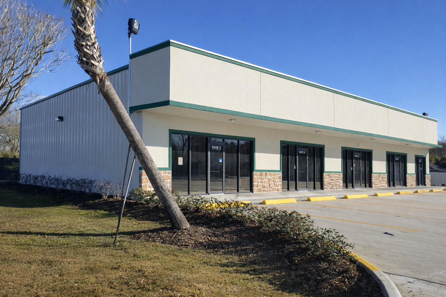 Commercial Strip Center with Stone Base