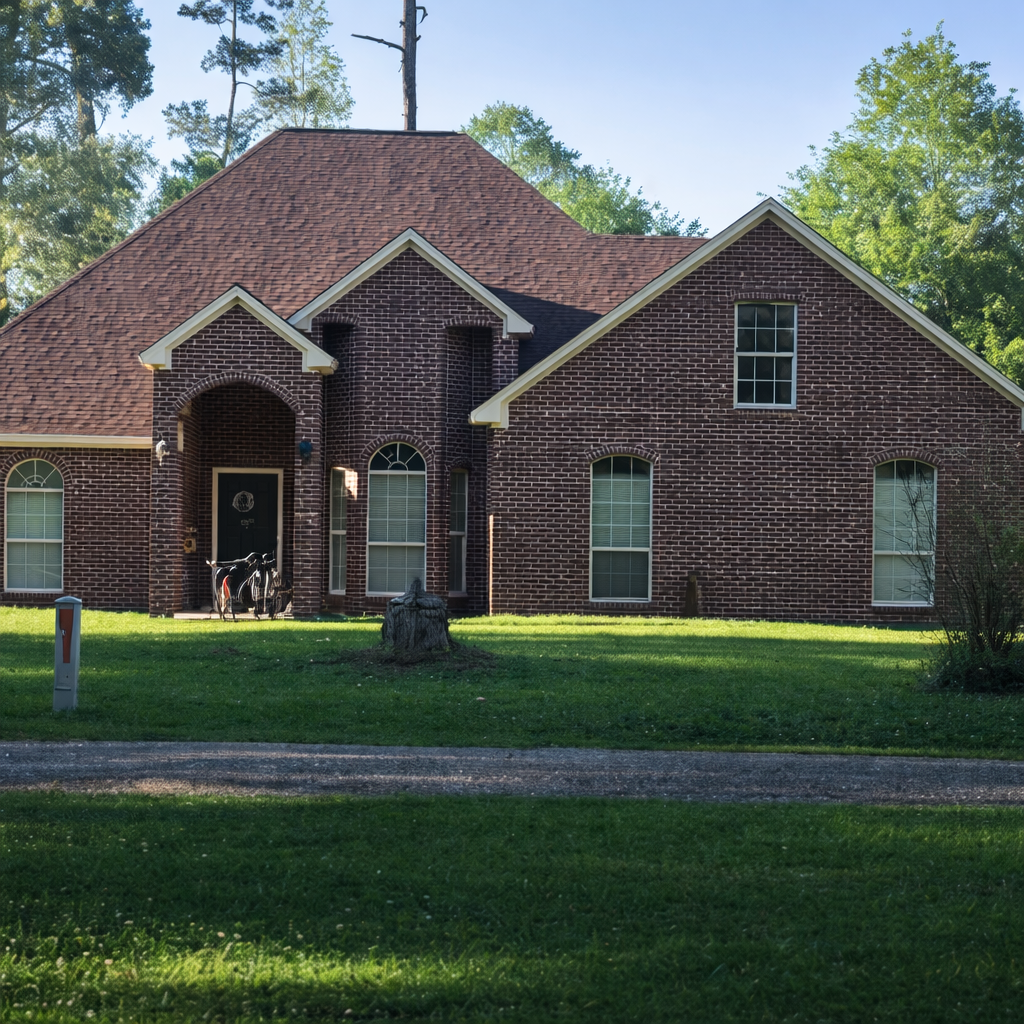 Two-Story Dark Brick Estate